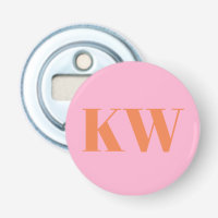 Modern Pink Orange Monogram Initials Personalised
