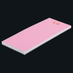 Modern Pink Orange Monogram Initials Personalised Magnetic Notepad<br><div class="desc">Stay stylishly organised with this Modern Pink Orange Monogram Initials Personalised Note Pad. The vibrant pink and orange hues,  paired with your unique initials,  create a chic,  custom touch that brightens up any desk. Perfect for jotting down ideas,  to-dos,  or heartfelt notes with flair.</div>