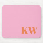 Modern Pink Orange Monogram Initials Personalised Mouse Mat<br><div class="desc">Modern Pink Orange Monogram Initials Personalised Mouse Pad</div>