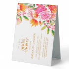 Modern Pink Orange Watercolor Floral Bridal Shower