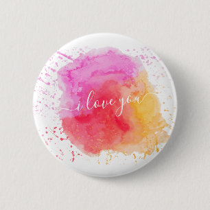 Modern Pink Paint 6 Cm Round Badge