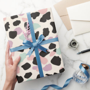 Modern Pink Pastel Leopard Spots Wrapping Paper
