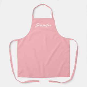 Modern Pink Pastel Script Monogram Womens Kitchen Apron