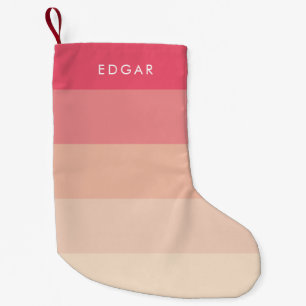 Modern Pink pastel stripes Small Christmas Stocking
