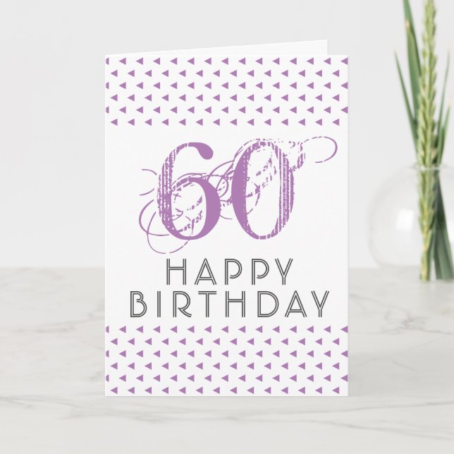 Modern Pink Pattern 60th Birthday Card (Front)