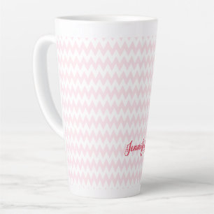 Modern Pink Pattern Stylish Elegant Monogrammed Latte Mug