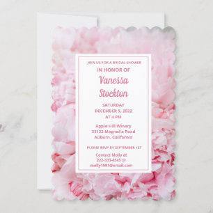 Modern Pink Peony Bridal Shower Invitation