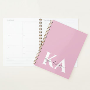 Modern Pink Personalised Monogram Name - Planner