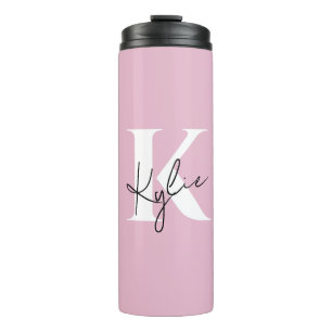 Modern Pink Personalised Monogram Name -  Thermal Tumbler