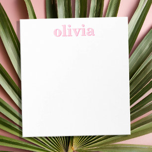 Modern Pink Personalised Name Notepad