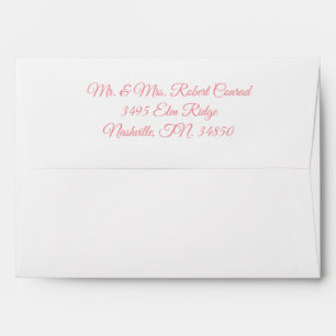 Modern Pink Personalised Simple Wedding Envelope