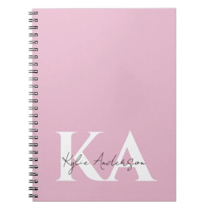 Modern Pink Personalized Monogram Name -  Notebook