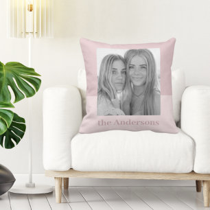 Modern Pink   Photo   Family Gift Cushion