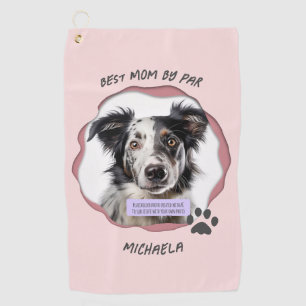 Modern Pink Photo Pet Dog Best Mum Golf Towel