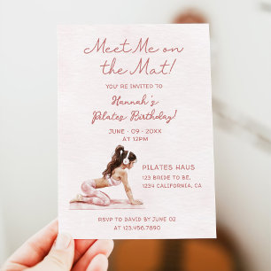 Modern Pink Pilates Princess Birthday Party  Invitation