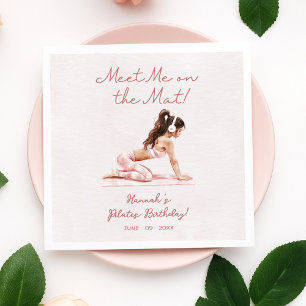 Modern Pink Pilates Princess Birthday Party Napkin