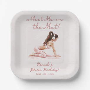 Modern Pink Pilates Princess Birthday Party  Paper Plate