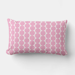 Modern Pink Polka Dot Lumbar Pillow – Minimalist W