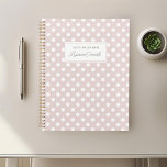 Modern Pink Polka Dots Planner<br><div class="desc">Custom-designed planner notebook featuring white polka dots on dusty pink colour with personalised name..</div>