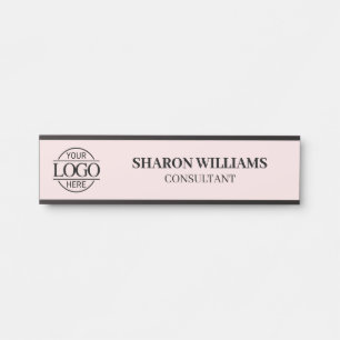 Modern Pink Professional Custom Business Logo Door Sign
