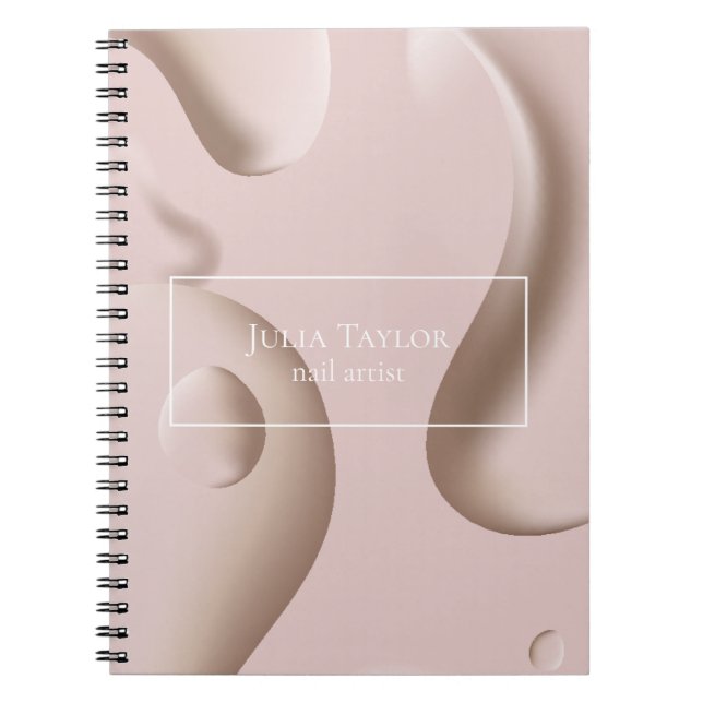 Modern Pink Professional Nail Artist Business Notebook (Front)