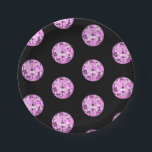Modern Pink Purple Disco Ball Pattern Black Paper Plate<br><div class="desc">Dance,  dance! Evergreen disco mirrorball design for every dancing queen. Disco ball illustration pattern pink aesthetic home decor,  party products and gifts.</div>