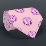 Modern Pink Purple Disco Ball Pattern Pastel Pink  Tie<br><div class="desc">Dance,  dance! Evergreen disco mirrorball design for every dancing queen. Disco ball illustration pattern pink aesthetic home decor,  party products and gifts.</div>