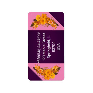 Modern Pink Purple Floral Boho Aesthetics Trindy Label