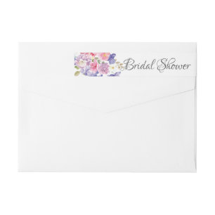 Modern Pink & Purple  Flowers  Bridal Shower label