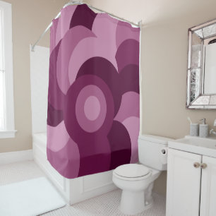 Modern pink purple geometric pattern shower curtain