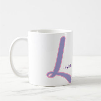 Modern Pink & Purple Monogram Personalized Name L Coffee Mug