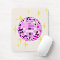 Modern Pink Purple Retro Disco Ball Beige