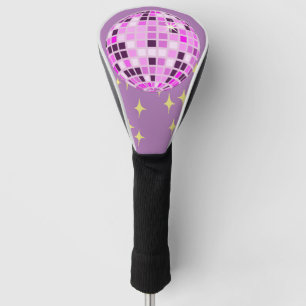 Modern Pink Purple Retro Disco Ball  Golf Head Cover