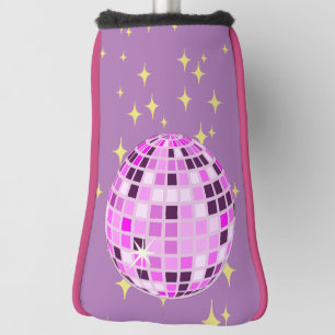 Modern Pink Purple Retro Disco Ball  Golf Head Cover