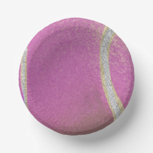 Modern Pink Purple Tennis Ball   Paper Plate