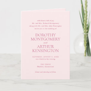 Modern Pink QR Code Elegant Wedding Invitation