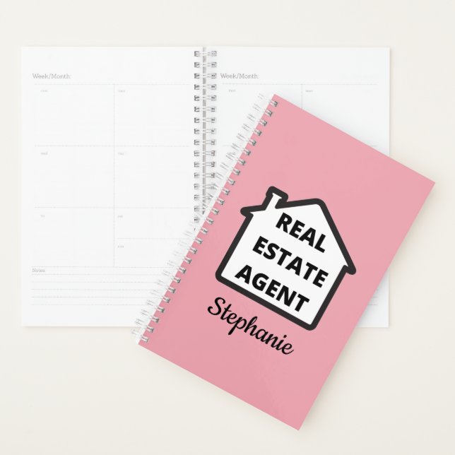 Modern Pink Real Estate Agent  Planner (Display)