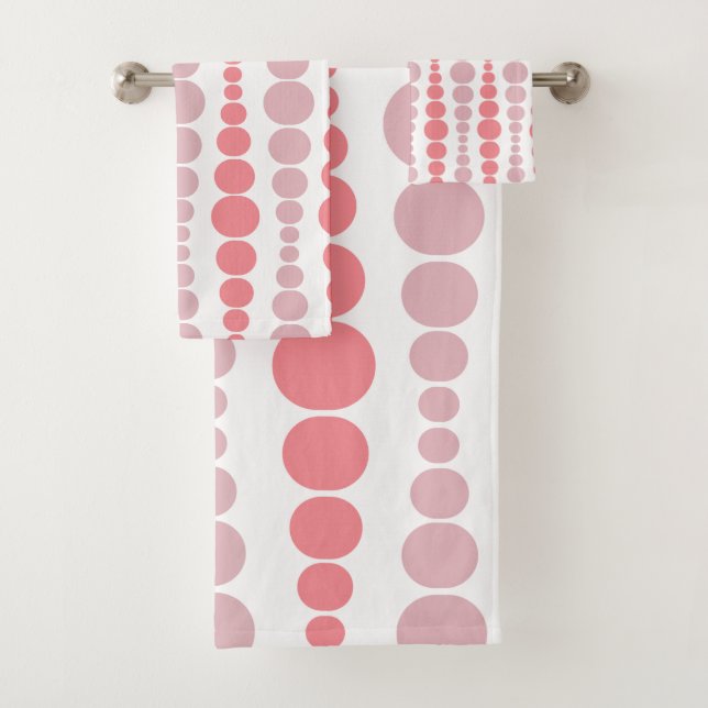 Modern Pink Rectangles  Bath Towel Set (Insitu)