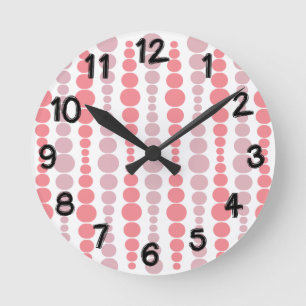 Modern Pink Rectangles  Round Clock