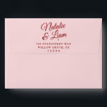 Modern Pink Red Fun Retro Bold Funky Wedding Envelope<br><div class="desc">A retro modern hand written bright colourful wedding envelope. Which features bold  bride and groom's names in deep red and pink background colour. And  personalised return address . Which suits the whole wedding suite.</div>