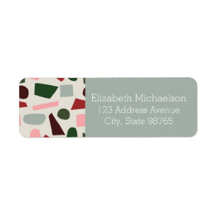 Modern Pink Red Green Abstract Geometric  Pattern