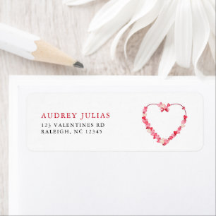Modern Pink Red Hearts Baby Shower Return Address