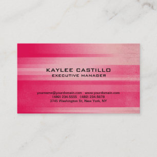 Modern Pink Red Professional Personal Simple Business Card