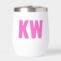 Modern Pink Red Shadow Monogram Personalised