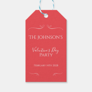 Modern Pink Red Valentines Day Party Favour Gift Tags