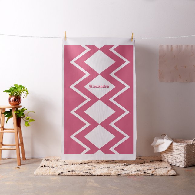 Modern Pink Retro Personalised Fabric (In Situ)