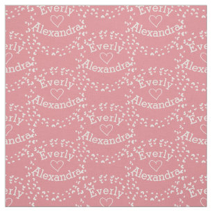 Modern Pink Retro Personalised Fabric