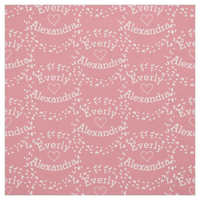 Modern Pink Retro Personalised Fabric (Swatch)