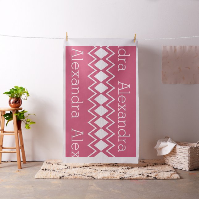 Modern Pink Retro Personalised Fabric (In Situ)