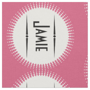 Modern Pink Retro Personalised Fabric